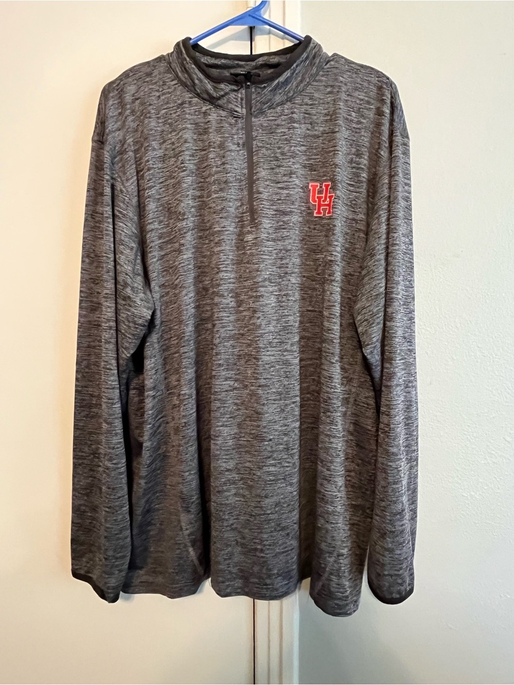 Gray UH Long-Sleeve Quarter-Zip Performance Shirt Houston Cougars - XL